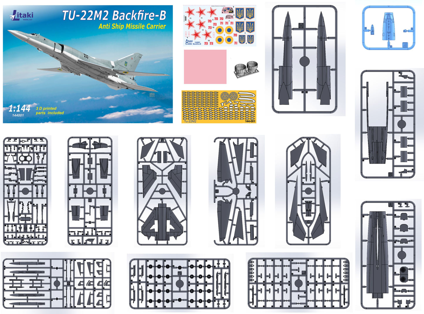 Litaki Model Kit 144001 1:144 Tupolev Tu-22M2 Backfire-B - Anti-Ship Missile Carrier