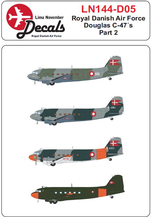 Lima November LN144-D05 1:144 RDAF/Royal Danish Air Force Douglas C-47 part 2