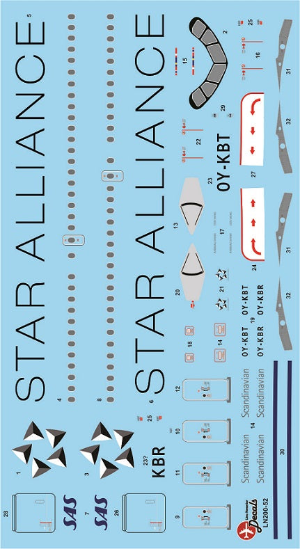 Lima November LN200-52 1:200 SAS Airbus A319 new Star Alliance scheme