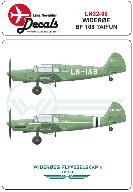 Lima November LN32-008 1:32 Wideroe Messerschmitt Bf-108 Taifun