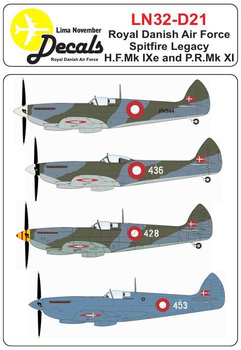 Lima November LN32-D21 1:32 RDAF “Spitfire legacy” all schemes