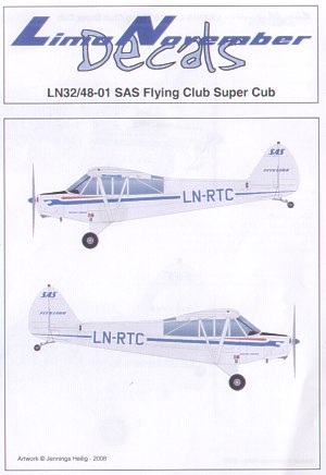 Lima November LN324801 1:32, 1:48 Piper Super Cub SAS Flying Club LN-RTC `Baltus Viking' 1977-1981
