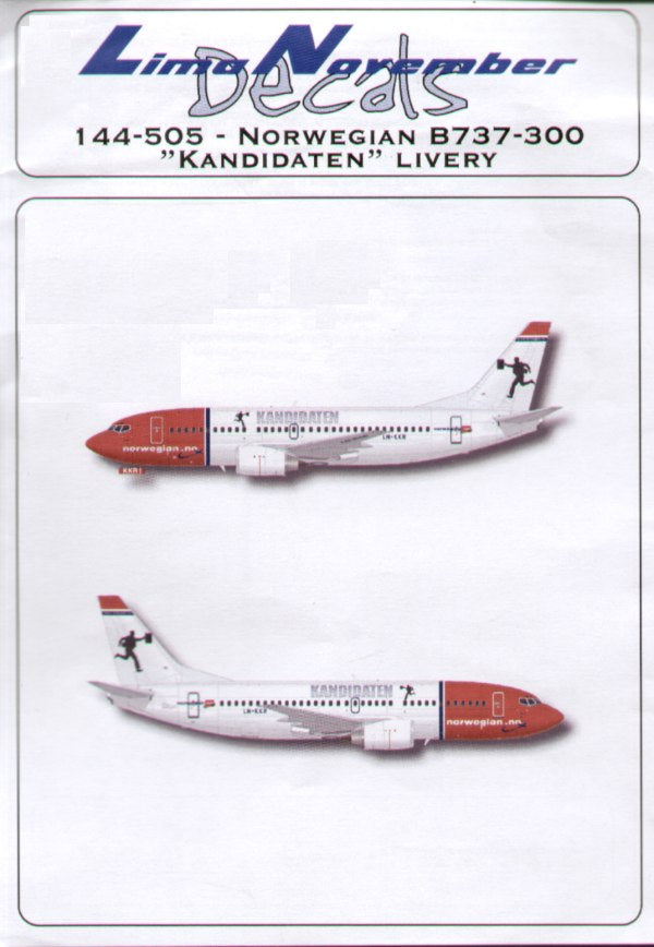 Lima November LN44505 1:144 Boeing 737-300 NORWEGIAN.NO LN-KKR Kadidaten Norwegian version of TV's The Apprentice
