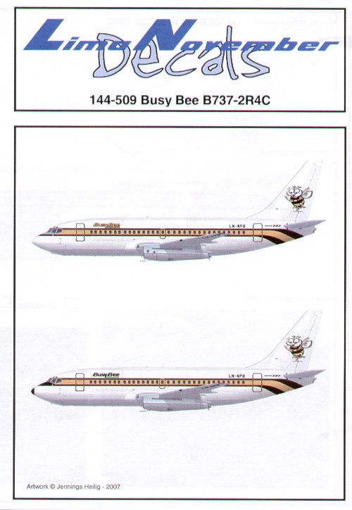 Lima November LN44509 1:144 Boeing 737-2R4C BUSY BEE Airline LN-NPB with variations to scheme