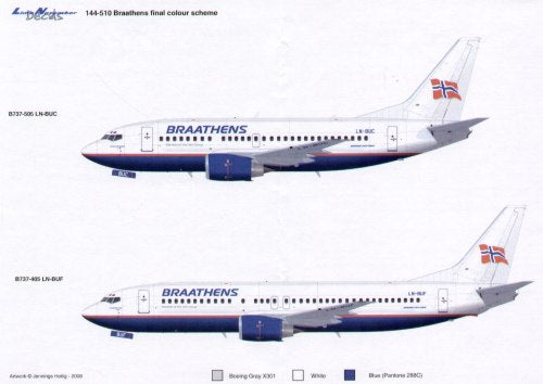 Lima November LN44510 1:144 Boeing 737-400/737-500/737-700 BRAATHENS