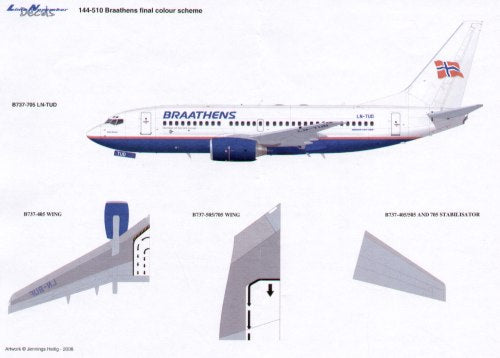 Lima November LN44510 1:144 Boeing 737-400/737-500/737-700 BRAATHENS