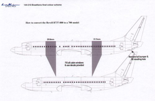 Lima November LN44510 1:144 Boeing 737-400/737-500/737-700 BRAATHENS