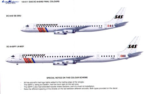 Lima November LN44511 1:144 Douglas DC-8-62/63 SAS Final colours