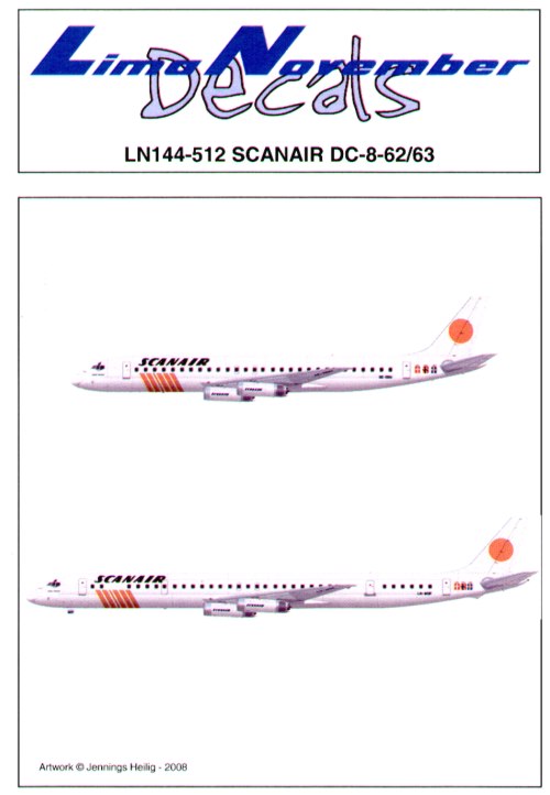Lima November LN44512 1:144 Douglas DC-8-62/63 SCANAIR Old and New schemes.