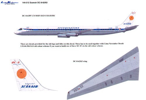 Lima November LN44512 1:144 Douglas DC-8-62/63 SCANAIR Old and New schemes.