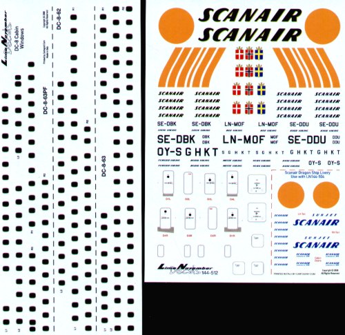 Lima November LN44512 1:144 Douglas DC-8-62/63 SCANAIR Old and New schemes.