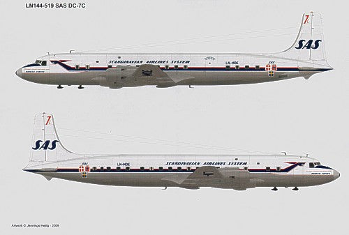 Lima November LN44519 1:144 Douglas DC-7C Scandinavian Airline Services/SAS