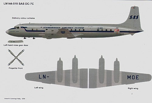 Lima November LN44519 1:144 Douglas DC-7C Scandinavian Airline Services/SAS