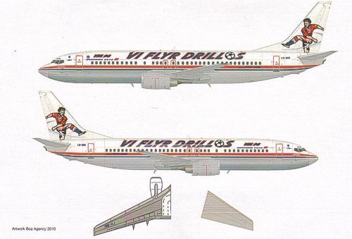 Lima November LN44523 1:144 Boeing 737-400 Braathens SAFE LN-BRI in the 'Vi flyr Drillos' cs.