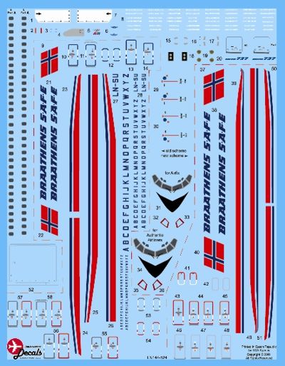 Lima November LN44524 1:144 Boeing 737-200 Braathens SAFE old and new schemes