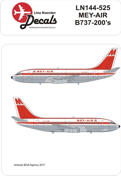 Lima November LN44525 1:144 Boeing 737-200 Mey-Air