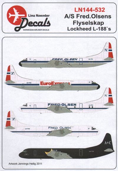 Lima November LN44532 1:144 Lockheed L-188 Electra Fred Olsen; EuroExpress; A De C