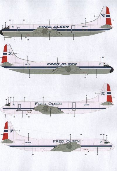 Lima November LN44532 1:144 Lockheed L-188 Electra Fred Olsen; EuroExpress; A De C