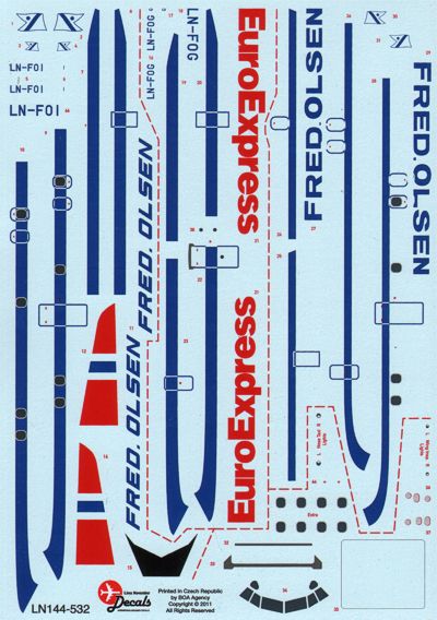 Lima November LN44532 1:144 Lockheed L-188 Electra Fred Olsen; EuroExpress; A De C