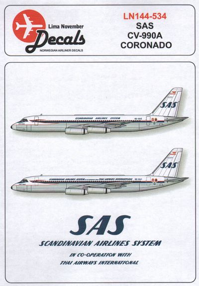 Lima November LN44534 1:144 Convair CV-990A SAS/Scandinavian Air Services.