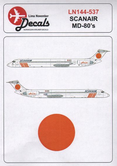 Lima November LN44537 1:144 McDonnell-Douglas MD-80 SCANAIR Sun Jet LN-RMB/F, SE-DFS/PH