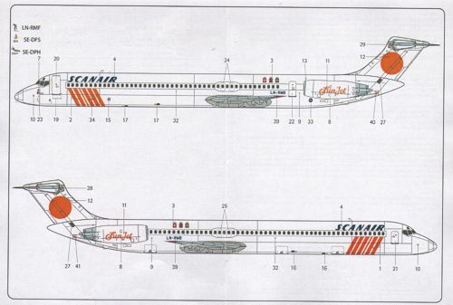 Lima November LN44537 1:144 McDonnell-Douglas MD-80 SCANAIR Sun Jet LN-RMB/F, SE-DFS/PH