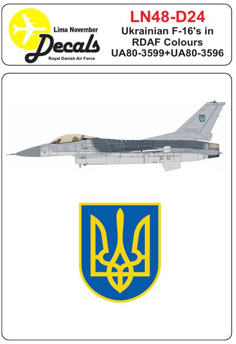 Lima November LN48-D24 1:48 Ukrainian F-16A's in RDAF/Royal Danish Air Force colors