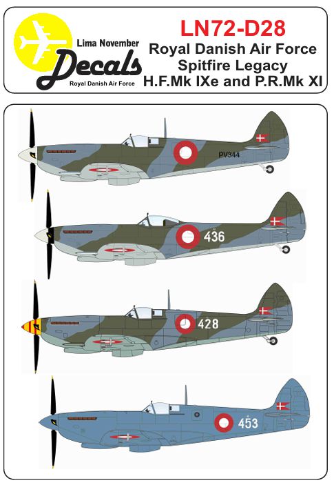 Lima November LN72-D28 1:72 RDAF “Spitfire legacy” all schemes