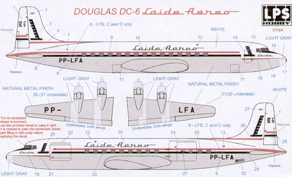 LPS S14405 1:144 Douglas DC-6 Laide Aereo