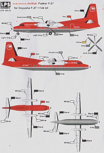 LPS S14416 1:144 Fokker F-27 Friendship NORTHWEST Airlink N278MA