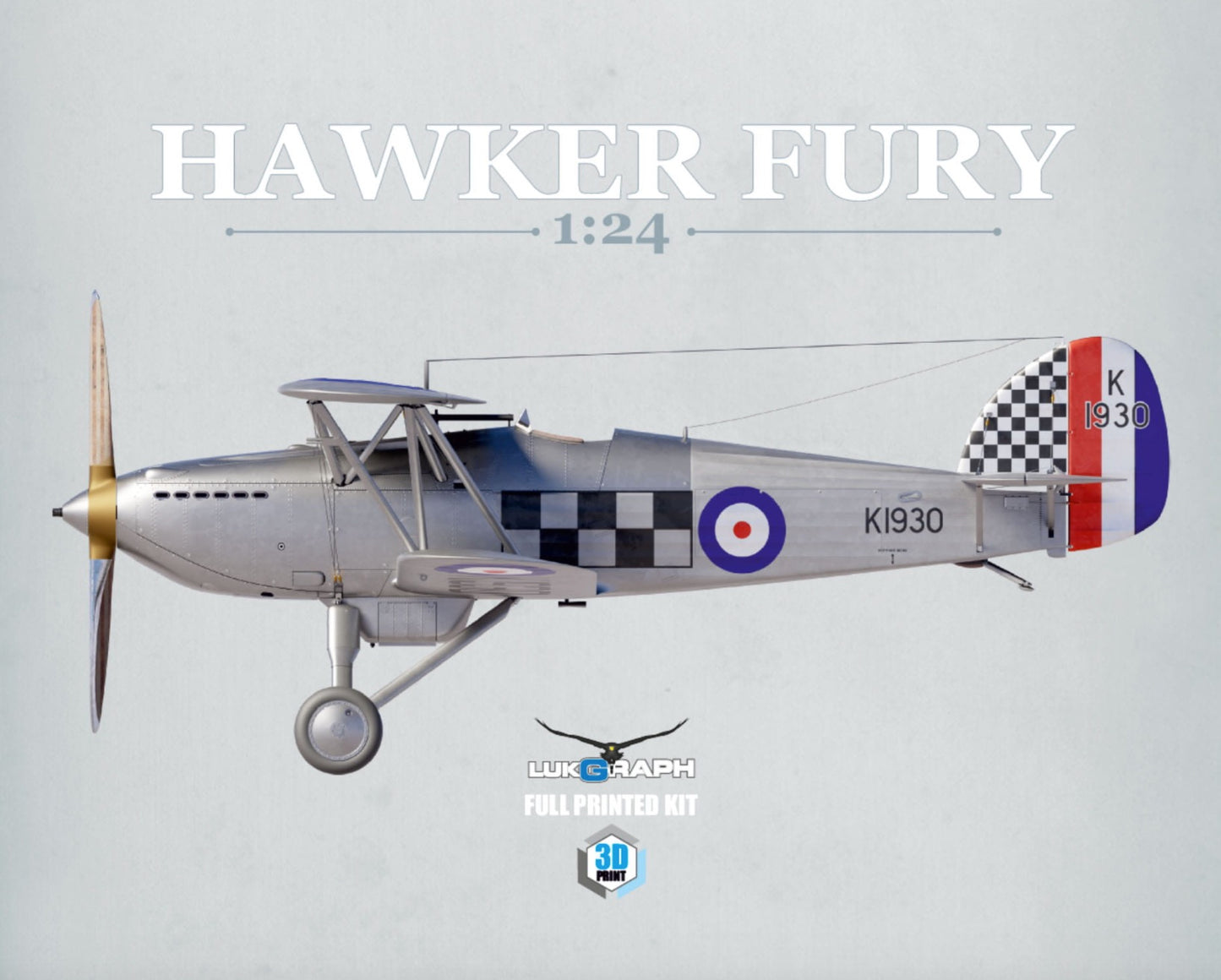 Lukgraph LUK24-007 1:24 Hawker Fury British Service Resin Kit