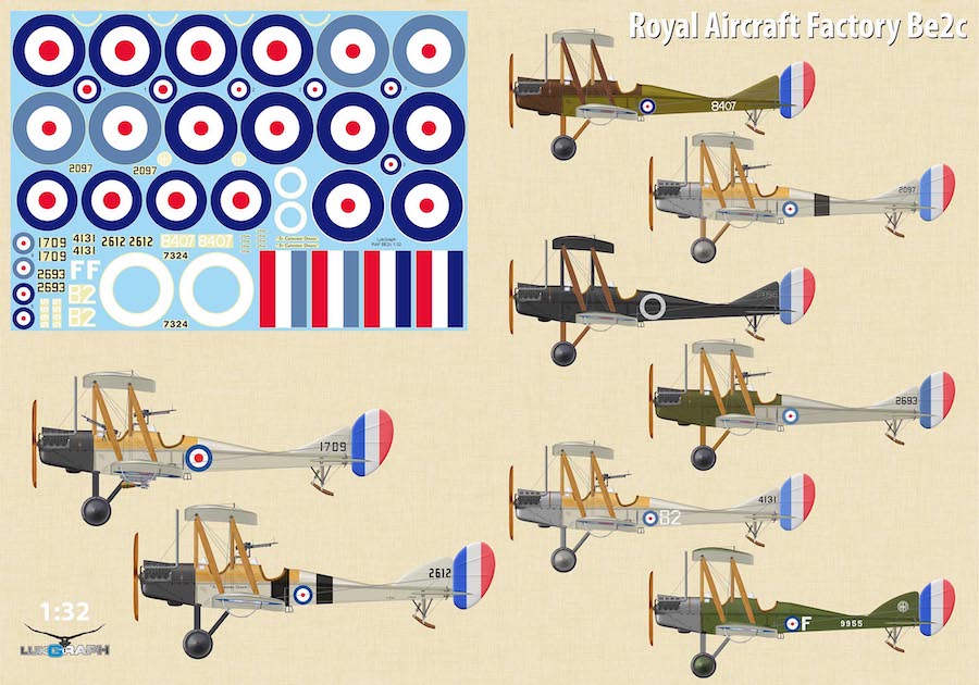 Lukgraph 3238PRM 1:32 Royal_Aircraft_Factory Be.2c Premium Set