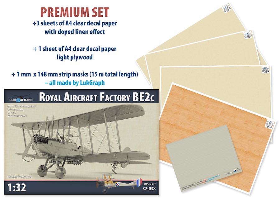 Lukgraph 3238PRM 1:32 Royal_Aircraft_Factory Be.2c Premium Set