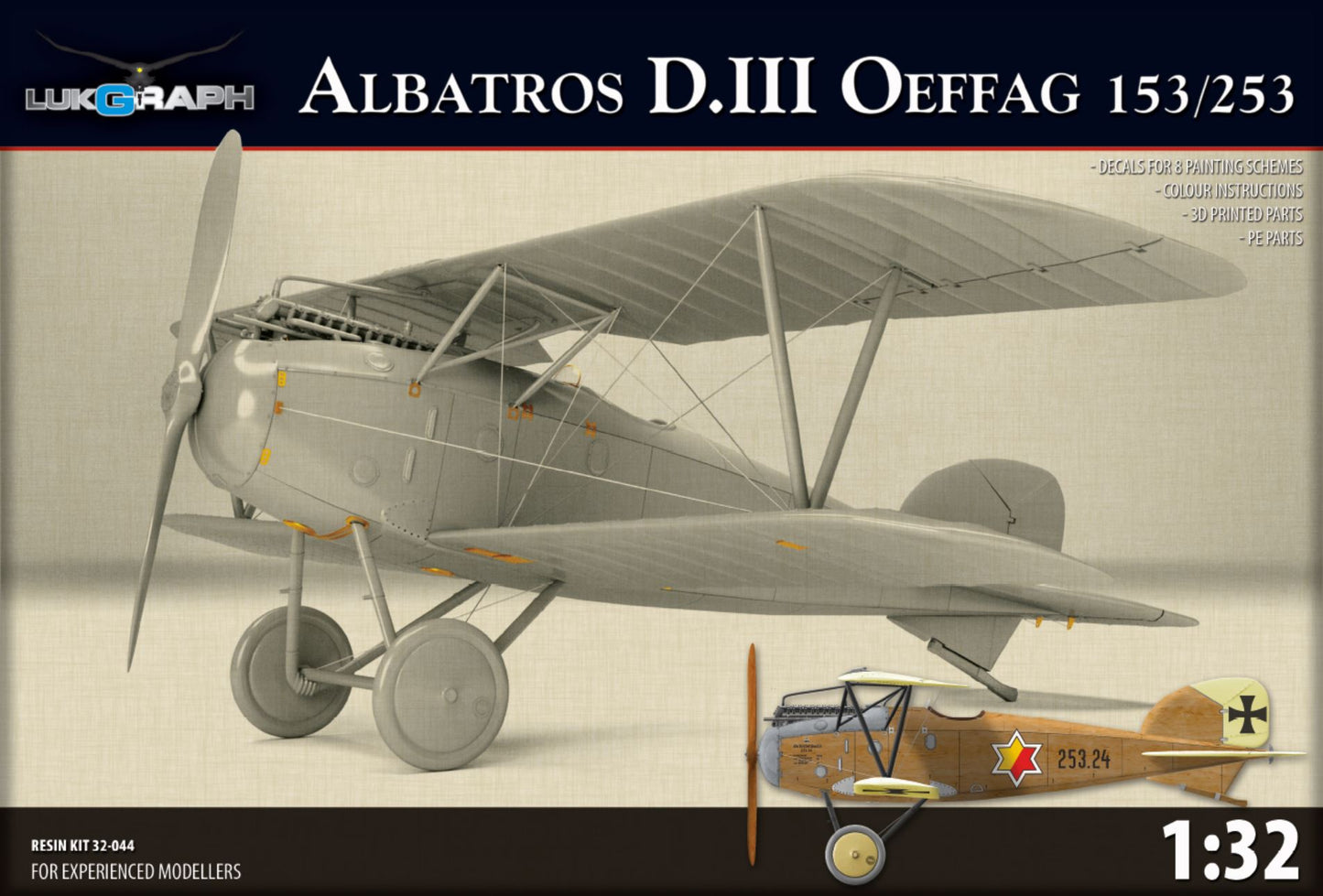 Lukgraph 3244 1:32 Albatros D.III Oeffag (8 Schemes) Resin Kit