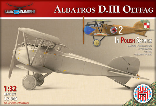 Lukgraph 3245 1:32 Albatros D.III Oeffag in Polish Service (5 schemes) Resin Kit