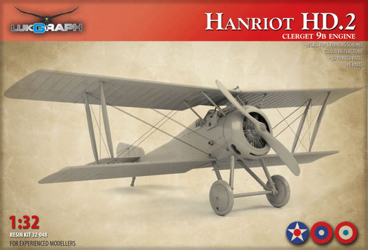Lukgraph 3250 1:32 Hanriot HD.2 with Clerget 9B Engine on Wheels