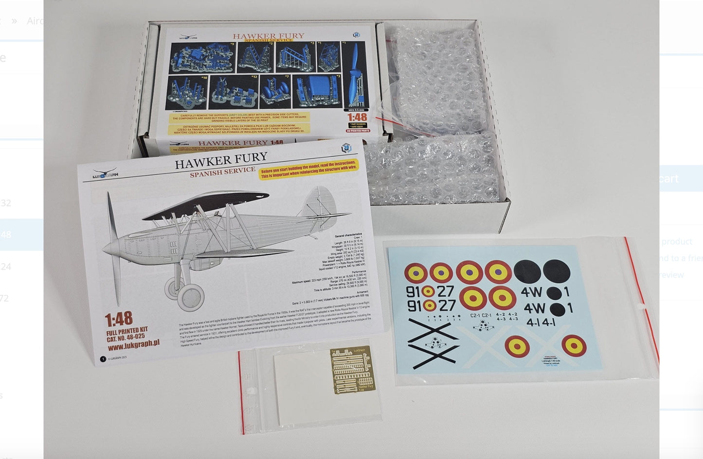 Lukgraph 48-025 1:48 Hawker Fury Spanish Service