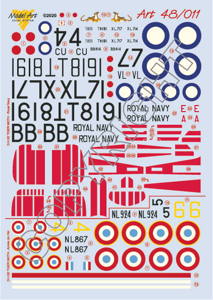 Model Art 4811 1:48 de Havilland DH.82a Tiger Moth