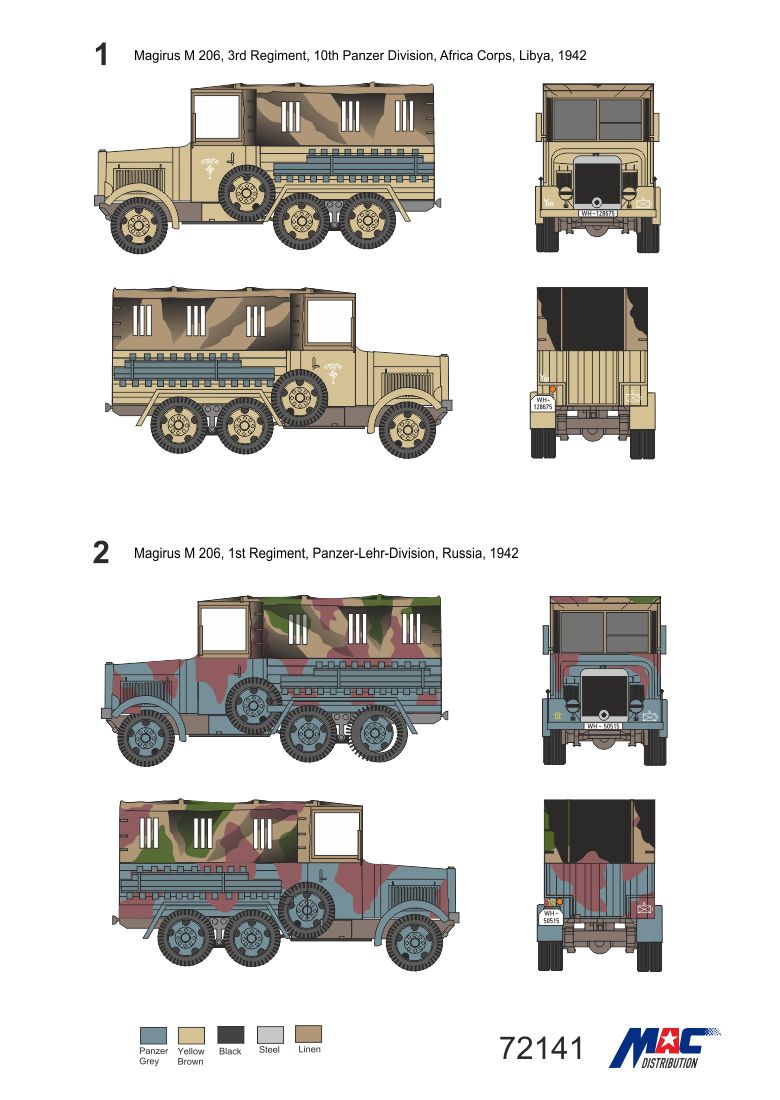 MAC Distribution 72141 1:72 Magirus M 206 German Light Truck 'Soft Top'