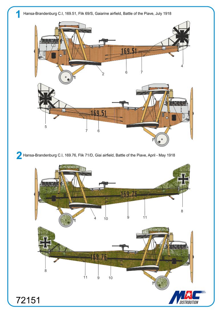 MAC Distribution 72151 1:72 Hansa-Brandenburg C.I Srs. 169 'Battle of the Piave'