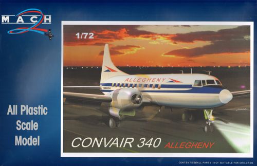 Mach 2 7251 1:72 Convair 340 with the 'Pug Nose' Decals Allegheny