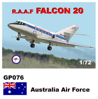 Mach 2 GP076 1:72 Dassault-Mystere Falcon 20 Decals RAAF