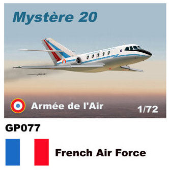 Mach 2 GP077 1:72 Dassault-Mystere Falcon 20 Decals Armeé de L'air French Air Force