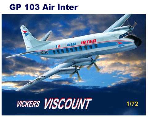 Mach 2 GP103 1:72 Vickers Viscount 700 with decals for Air Inter ...