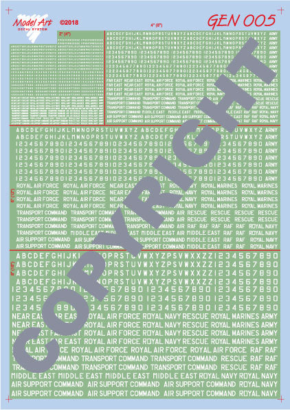Model Art GEN005 1:72 Generic white post-war British markings