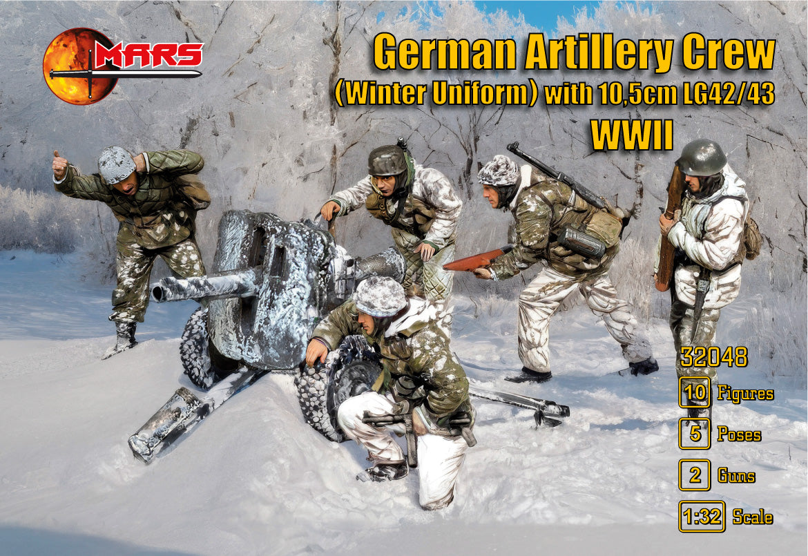 Mars 32048 1:32 German Paratroopers Crew (Winter Uniform) with LG 42/43 Gun