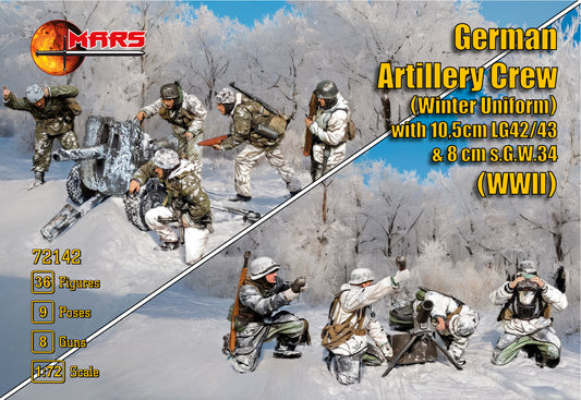 Mars 72142 1:72 WWII German Artillery Crew in winter uniform