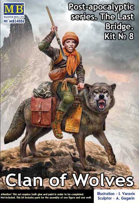 Master Box MAS24086 1:24 Post-Apocalyptic Series. The Last Bridge. Kit No. 8. Clan of Wolves