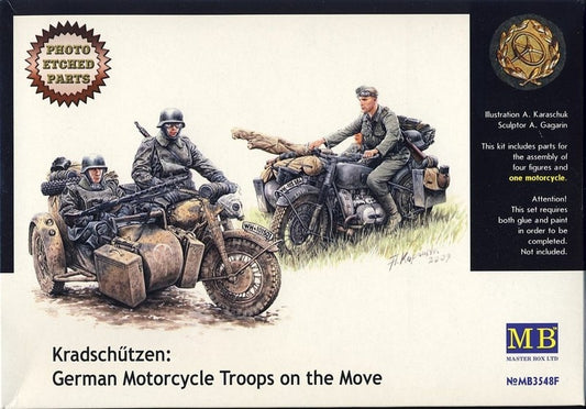 Master Box MB3548F 1:35 Kradschutzen German Motorcycle Troops on the move