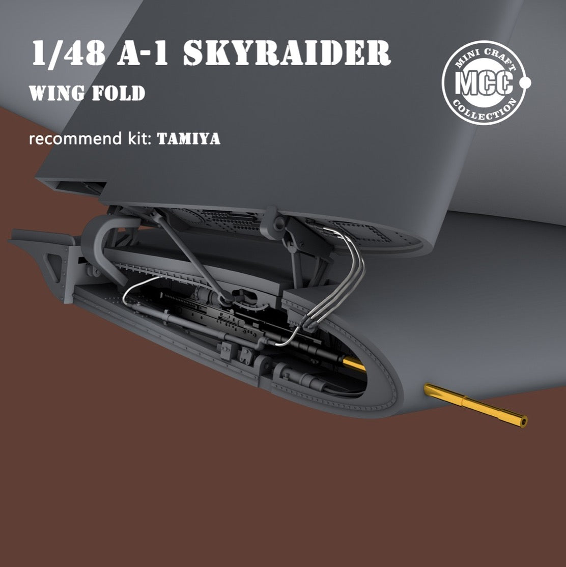 Mini Craft Collection MCC 4810 1:48 Douglas A-1H/J Skyraider Wing Fold 3D-Printed with Metal Gun Barrels